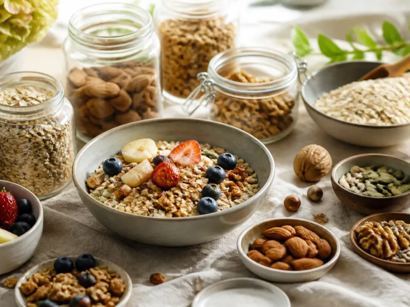 Nüsse und Samen im Müsli: Sorten, Fettsäuren, Rösten und Lagerung