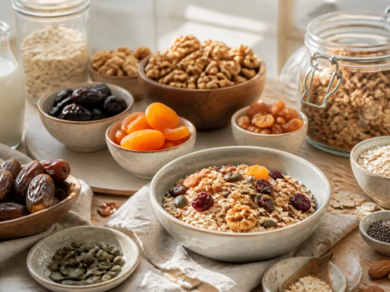 Trockenfrüchte im Müsli: Sorten, Wirkung und die richtige Menge